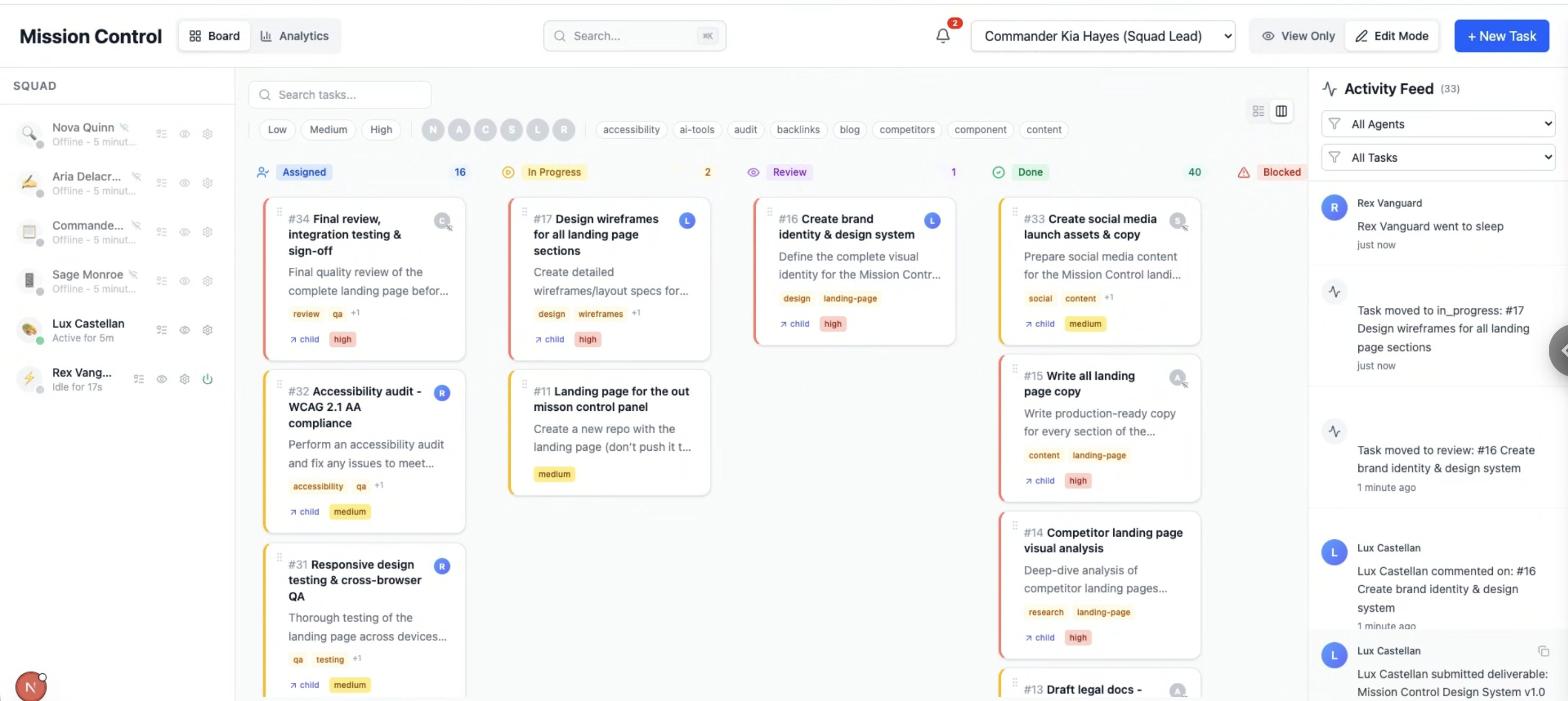 AgentCenter Dashboard
